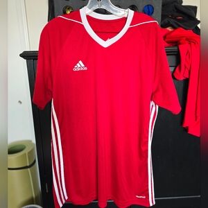 Adidas men's red jersey clima cool shirt. Size Large. #adidas #adidasjersey